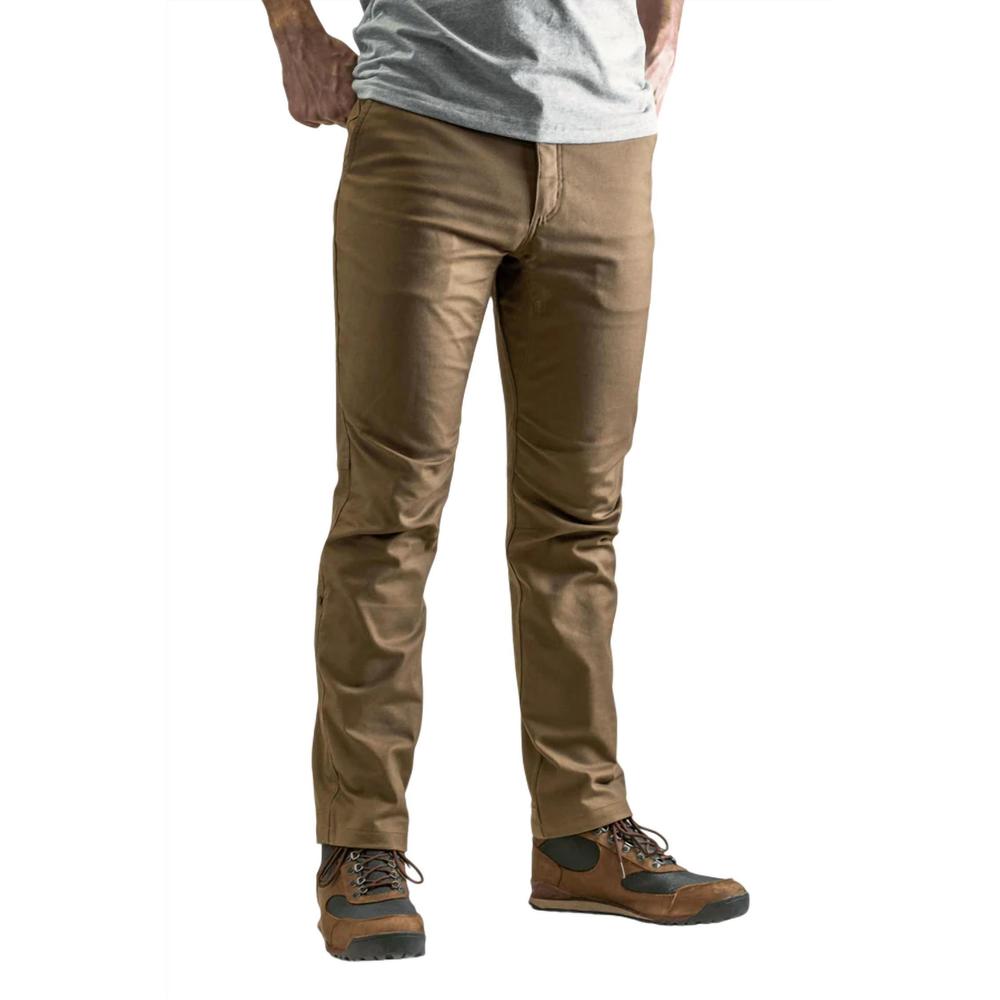 NEW LIVSN men's flex canvas pants - 32" inseam in brown
